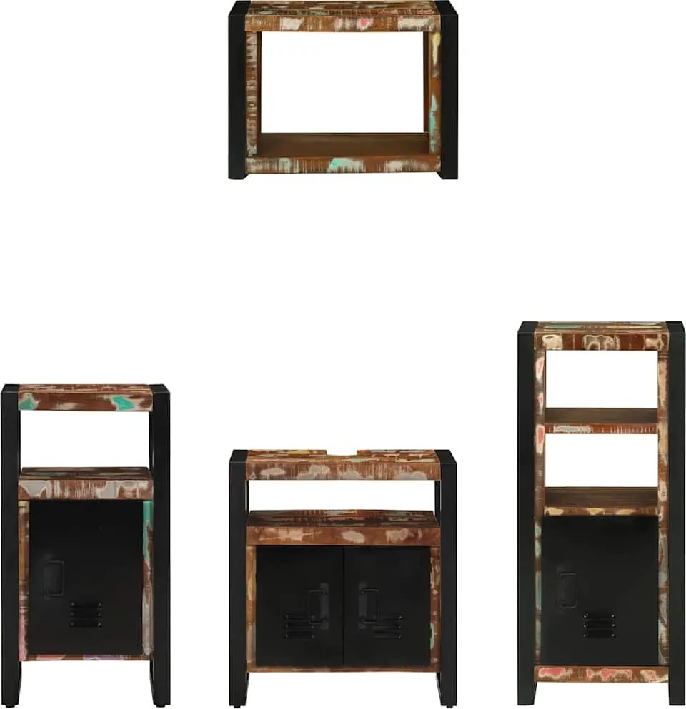 Fürdőszoba bútor szett 4 pcs Szilárd Újrahasznosított Fa