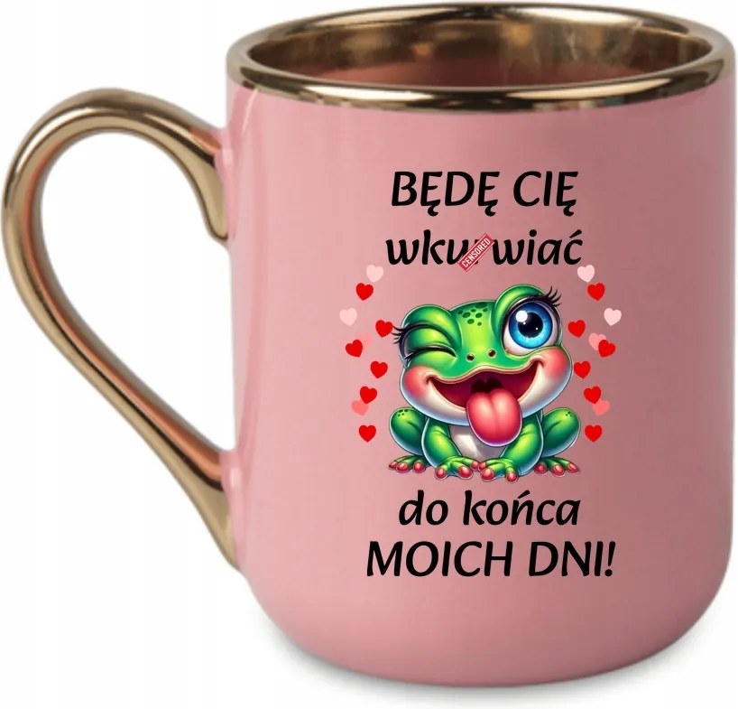 Elegáns bögre Napjaim végéig békával 330 Rózsaszín