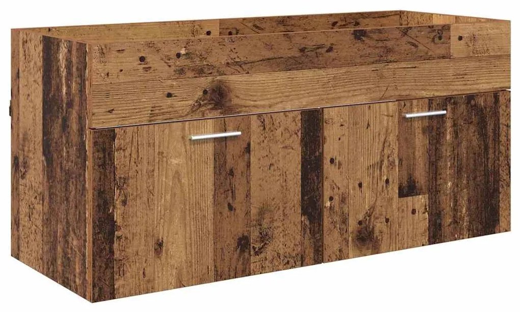 vidaXL Fürdőszoba Székény fiókkal Öreg fa 100 x 38,5 x 46 cm Faanyag