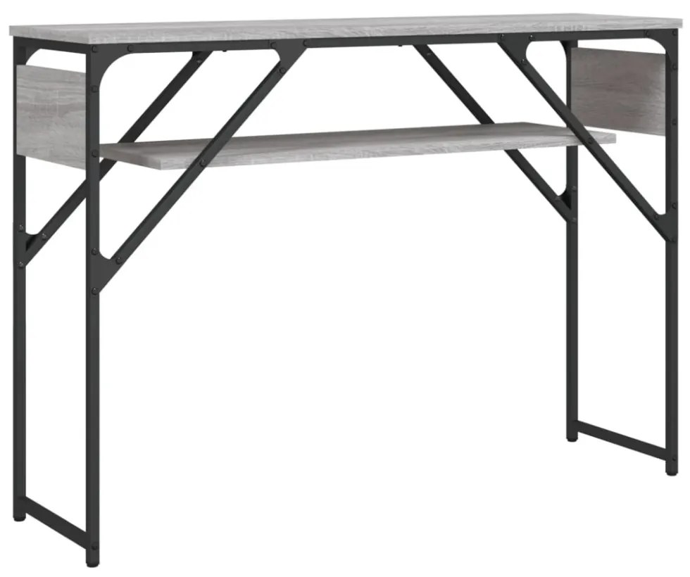 szürke sonoma színű szerelt fa tálalóasztal polccal 105x30x75cm