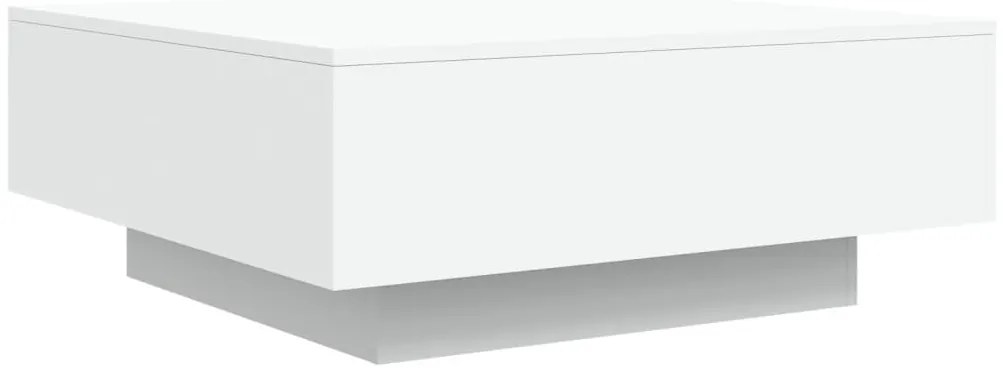 Fehér dohányzóasztal LED-lámpákkal 80 x 80 x 31 cm