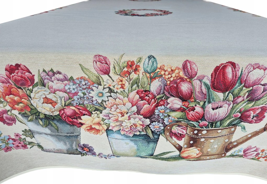 Abrosz 140x180 cm nagy asztalra tulipán virágokkal szilárd gobelin anyag