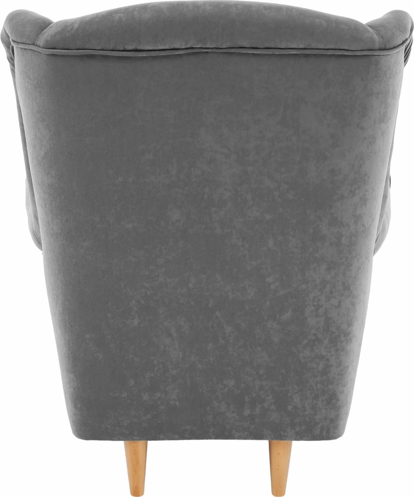 Füles fotel, szürke, CHARLOT