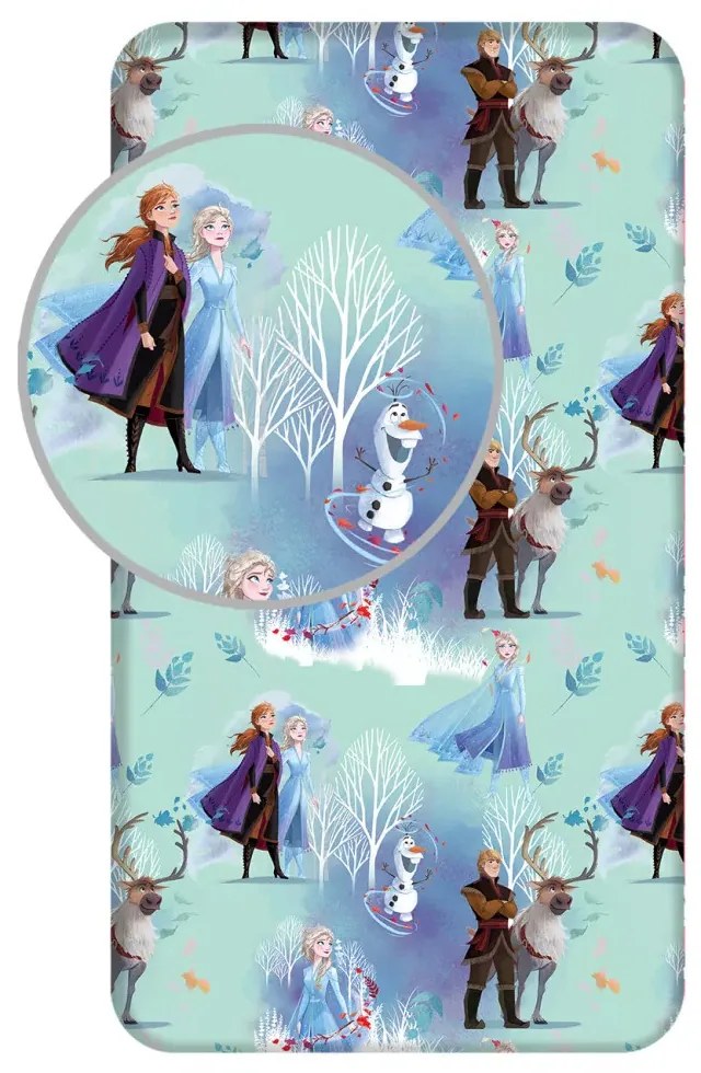 Disney Jégvarázs White Trees gumis lepedő 90x200 cm