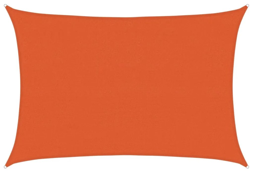 narancssárga négyszögletű HDPE napvitorla 160 g/m² 4x5 m