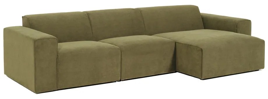 Sting zöld kordbársony sarokkanapé, jobb oldali - Scandic