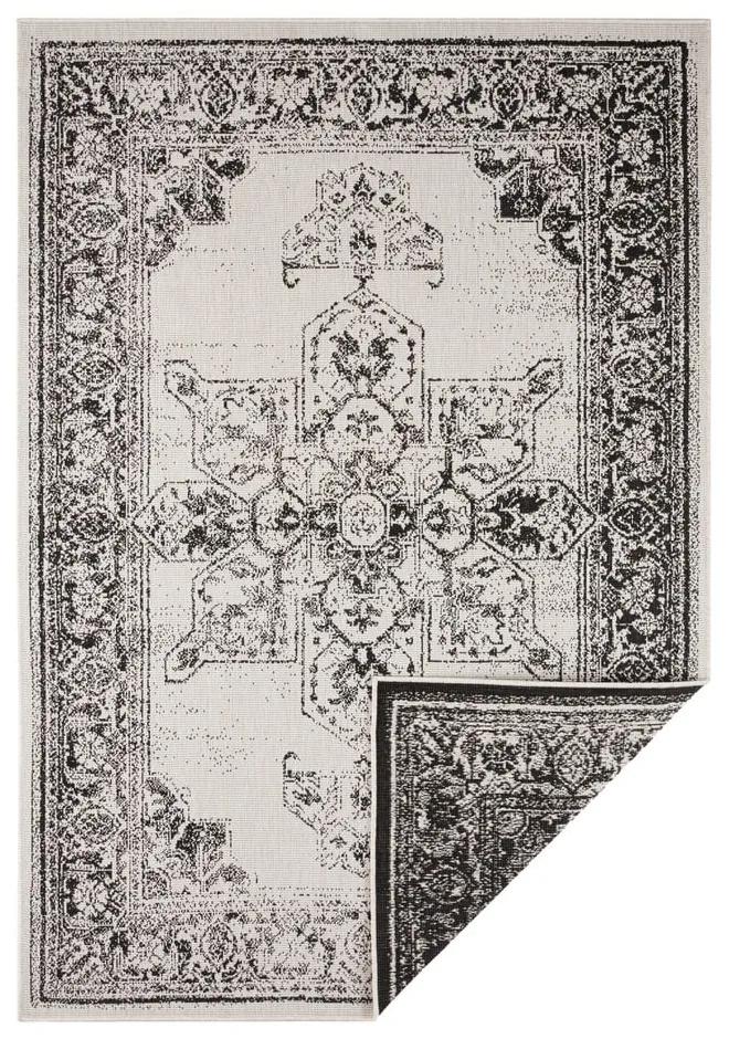 Borbon fekete-krémszínű kültéri szőnyeg, 160 x 230 cm - NORTHRUGS