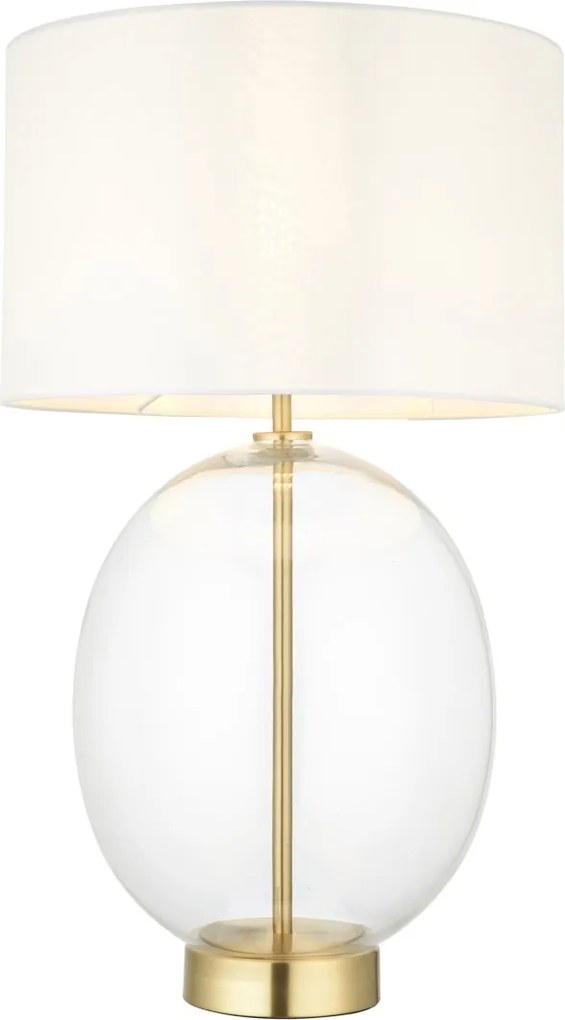 Endon glamour modern asztali lámpa kelda oval fehér sárgaréz átlátszó end99292