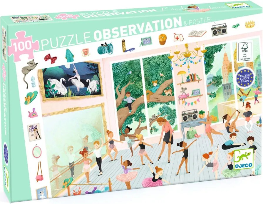 Megfigyeltető puzzle - Balett iskola, 100 db-os - The dance school