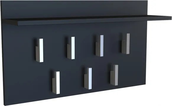 Fali Akasztó És Polc 2F Fekete Előszoba Folyosó 70x40x20 CM