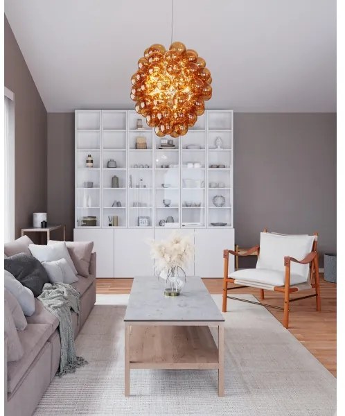 ByRydens 4202230-5512 - Csillár zsinóron DELUXE 4xE14/5W/230V füstös/barna