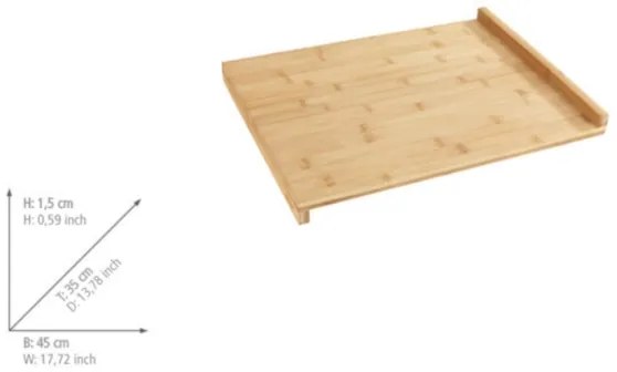 WENKO 53033100 - Vágódeszka 45 x 35 cm, barna