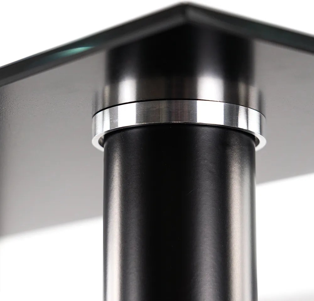 Riona 120 cm szögletes üveg étkezőasztal fekete