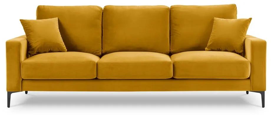 Harmony sárga bársony kanapé, 220 cm - Kooko Home