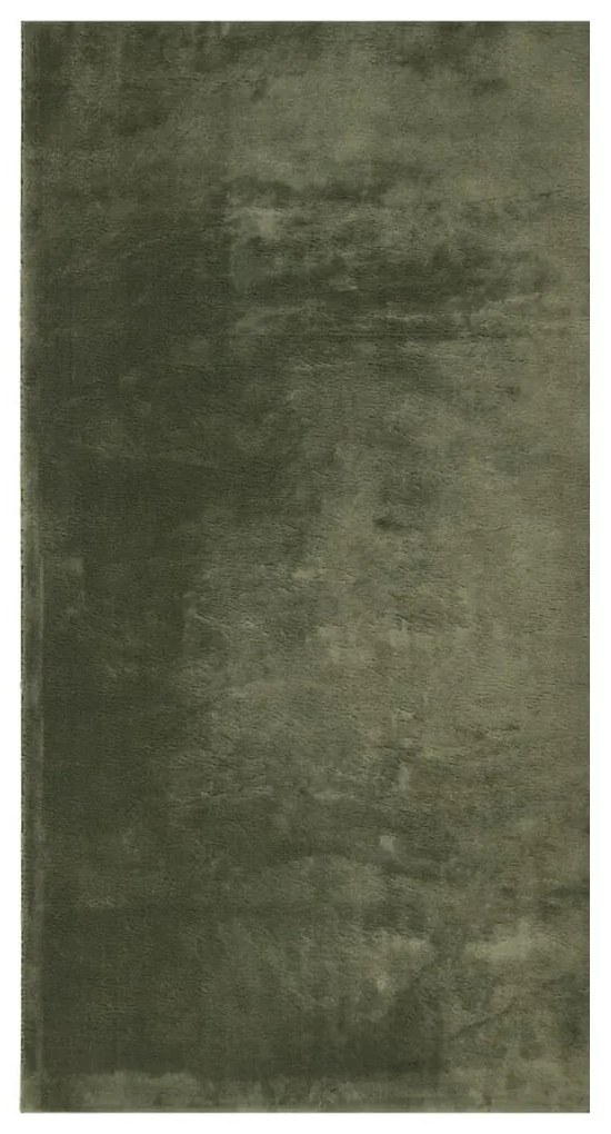 HUARTE erdőzöld rövid szálú puha és mosható szőnyeg 80 x 150 cm
