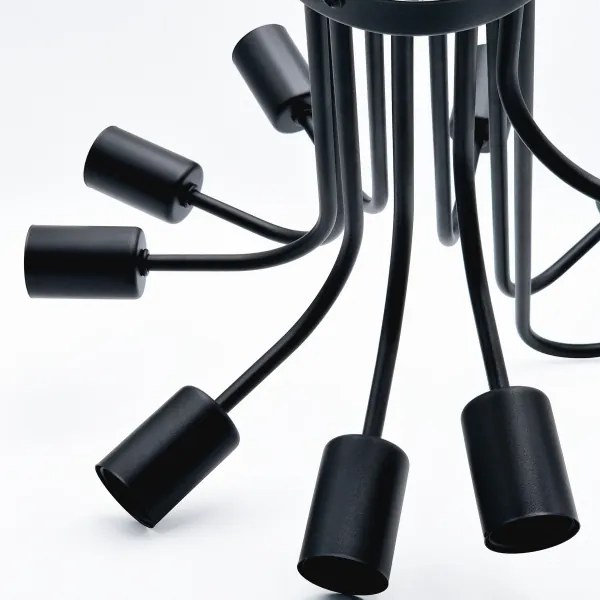 Felületre szerelhető csillár  TRINITY 10xE27/15W/230V fekete