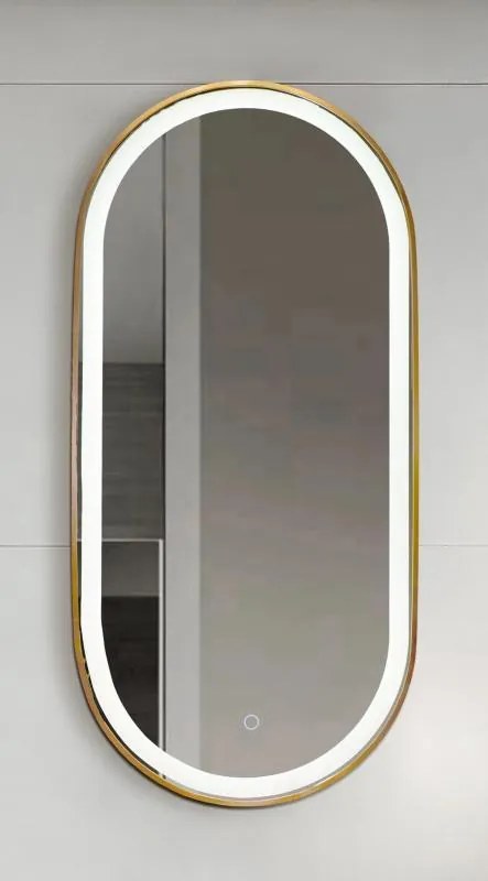 AREZZO design LED ovális okos tükör, arany