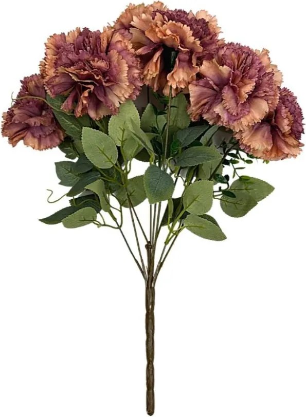 Szegfűcsokor 48 cm bézs-lila