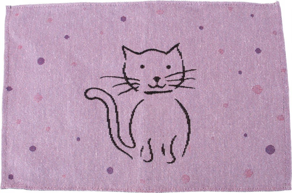 Gobelin textil levendula asztal alátét macskával 48 x 33 cm