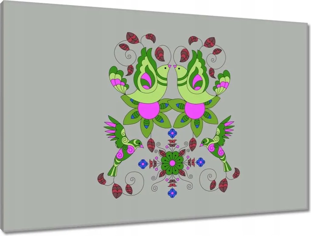 Vászonkép 90x60 Zöld madarak Horgász