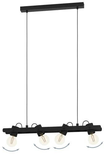 Eglo 43848 - Csillár zsinóron PLIMSOLL 4xE27/15W/230V