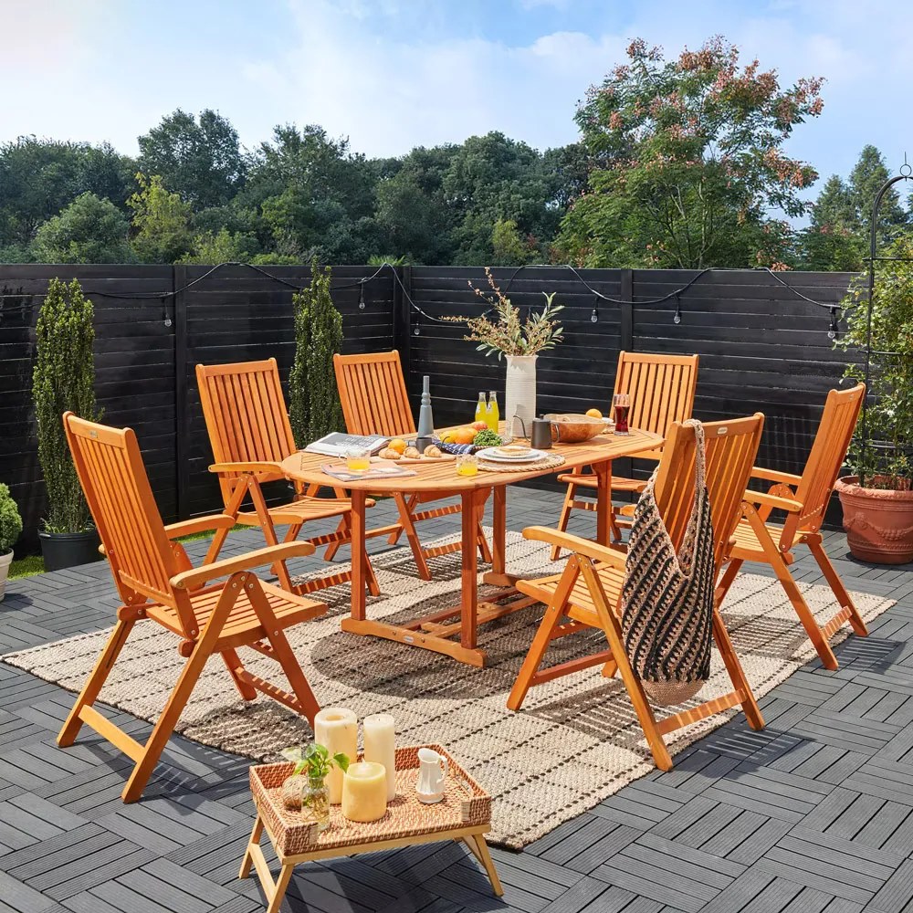 Deuba Velus 1+6 fa garnitúra - eukaliptusz