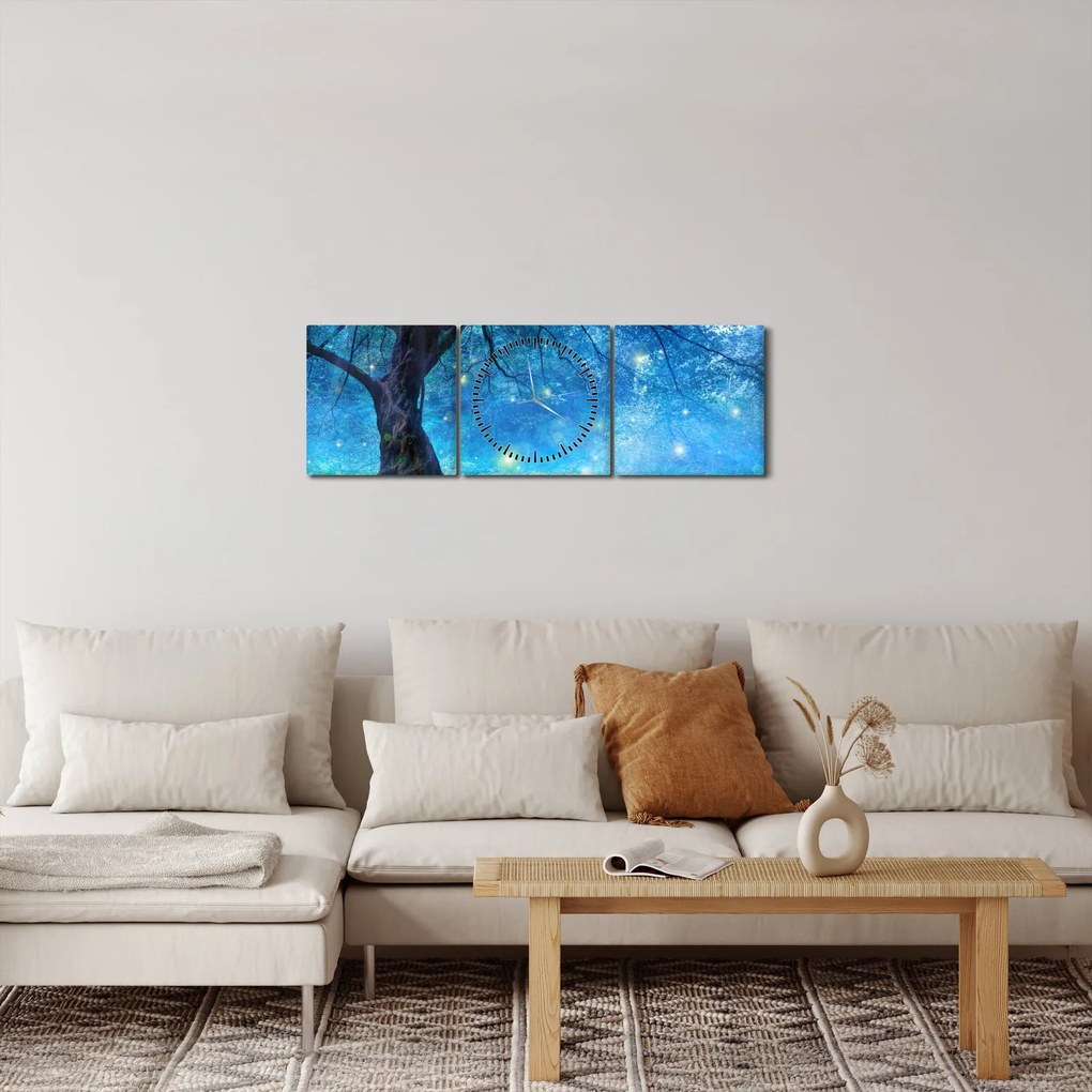 Kép - Misztikus erdő (órával) (90x30 cm)