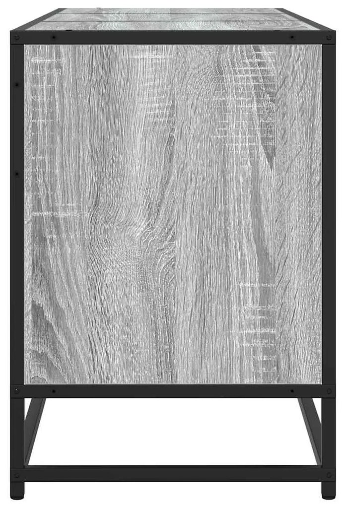 szürke sonoma színű szerelt fa és fém TV-szekrény 150x35x41 cm