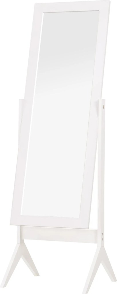 HOMCOM Teljes hosszúságú tükör - Sminktükör - Könnyen tisztítható MDF Fehér 47cm x 46cm x 148cm | Aosom
