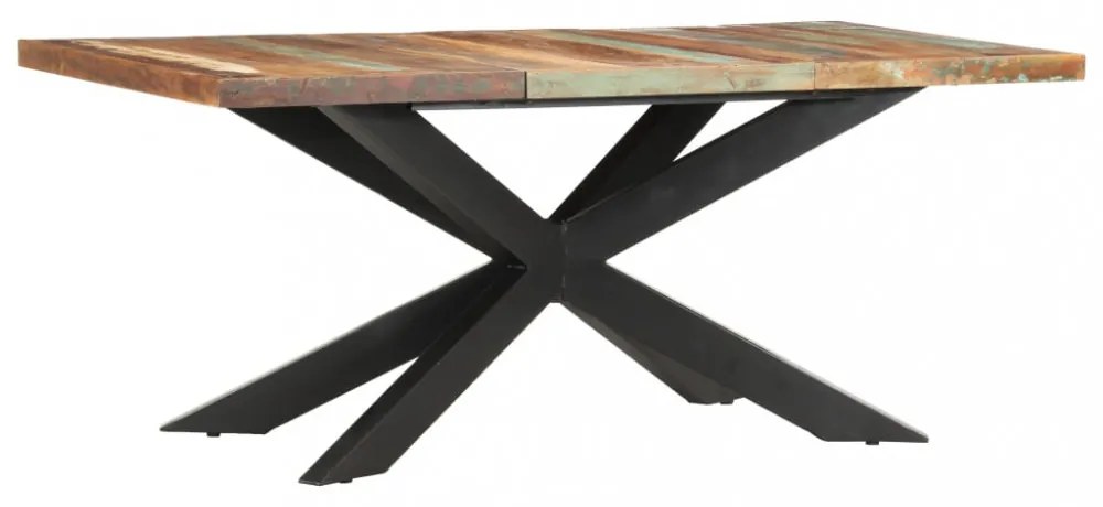 tömör újrahasznosított fa étkezőasztal 180 x 90 x 76 cm