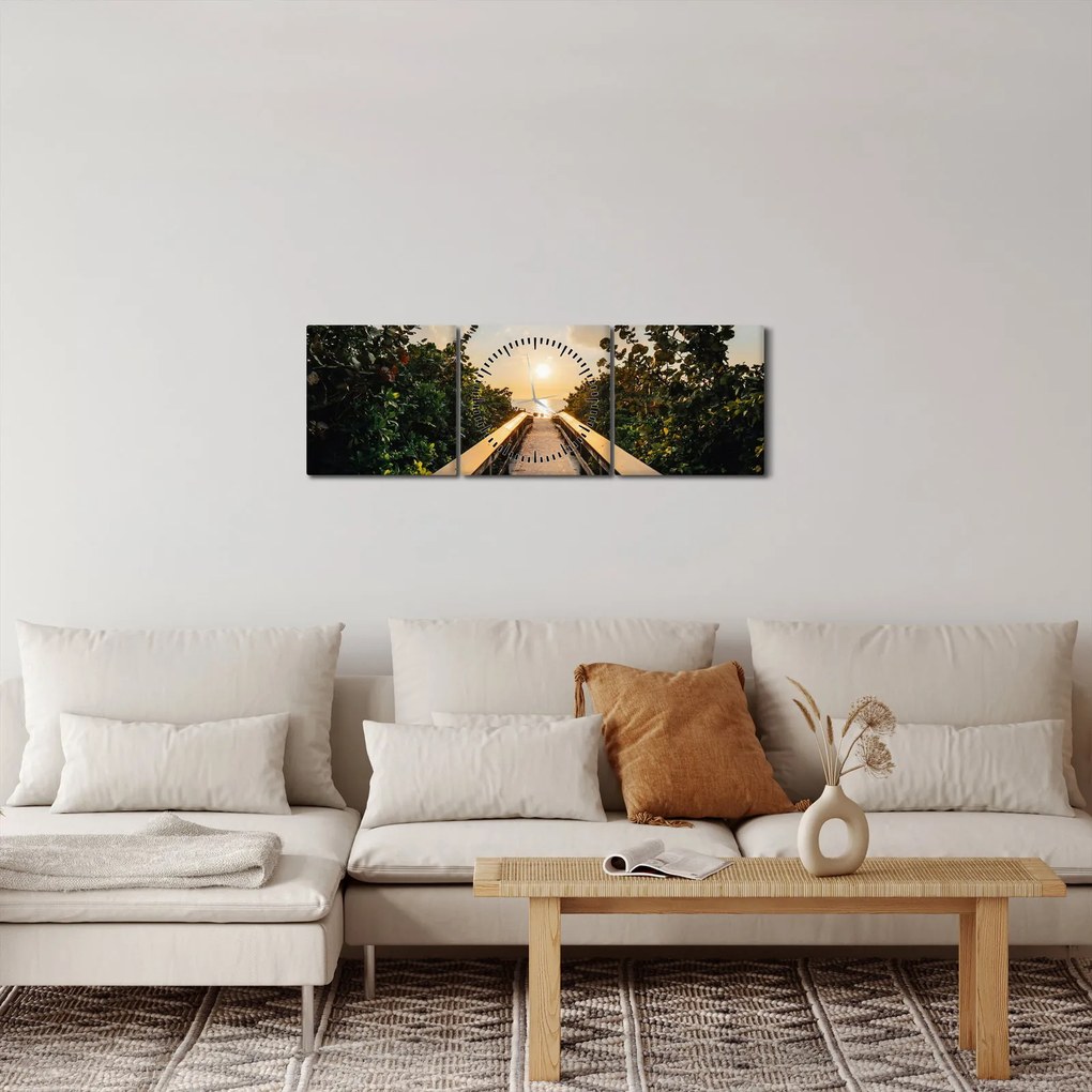 Kép - út a naphoz (órával) (90x30 cm)