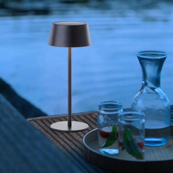 LED dimmelhető érintésvezérelt napelemes lámpa LED/3W/5V USB 1800 mAh IP44 fekete