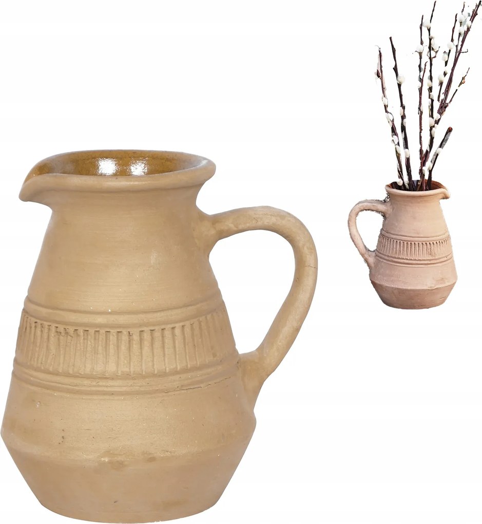 Agyag Váza Nagy virág dekorációs természetes agyag 20cm