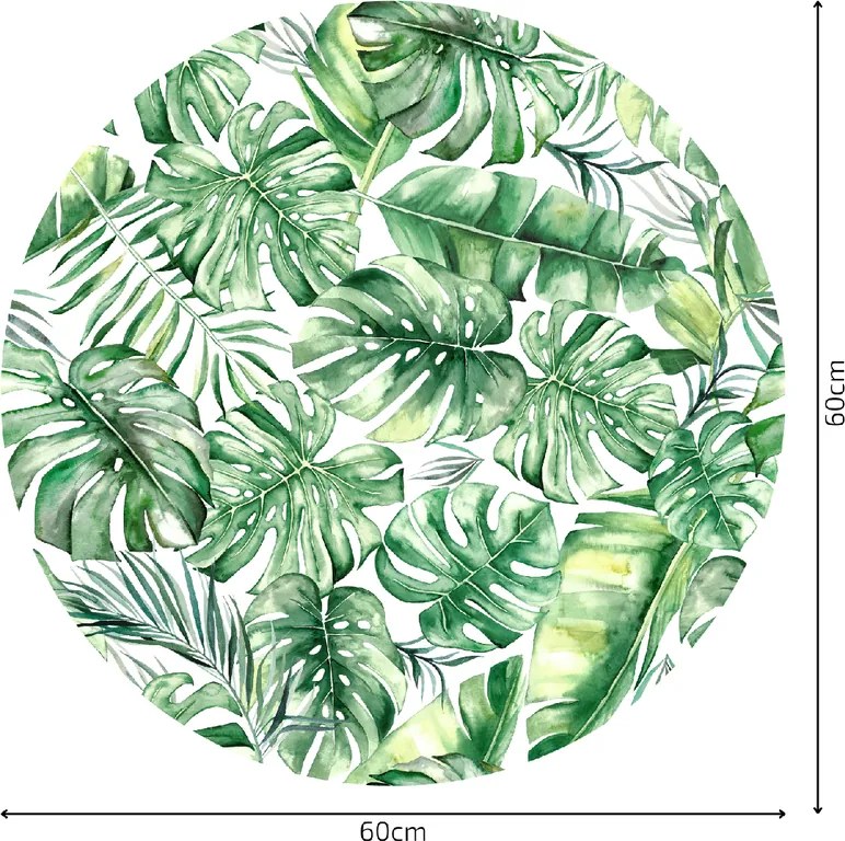 PIPPER. Kör alakú falmatrica "Trópusi levelek" Méret: 60cm