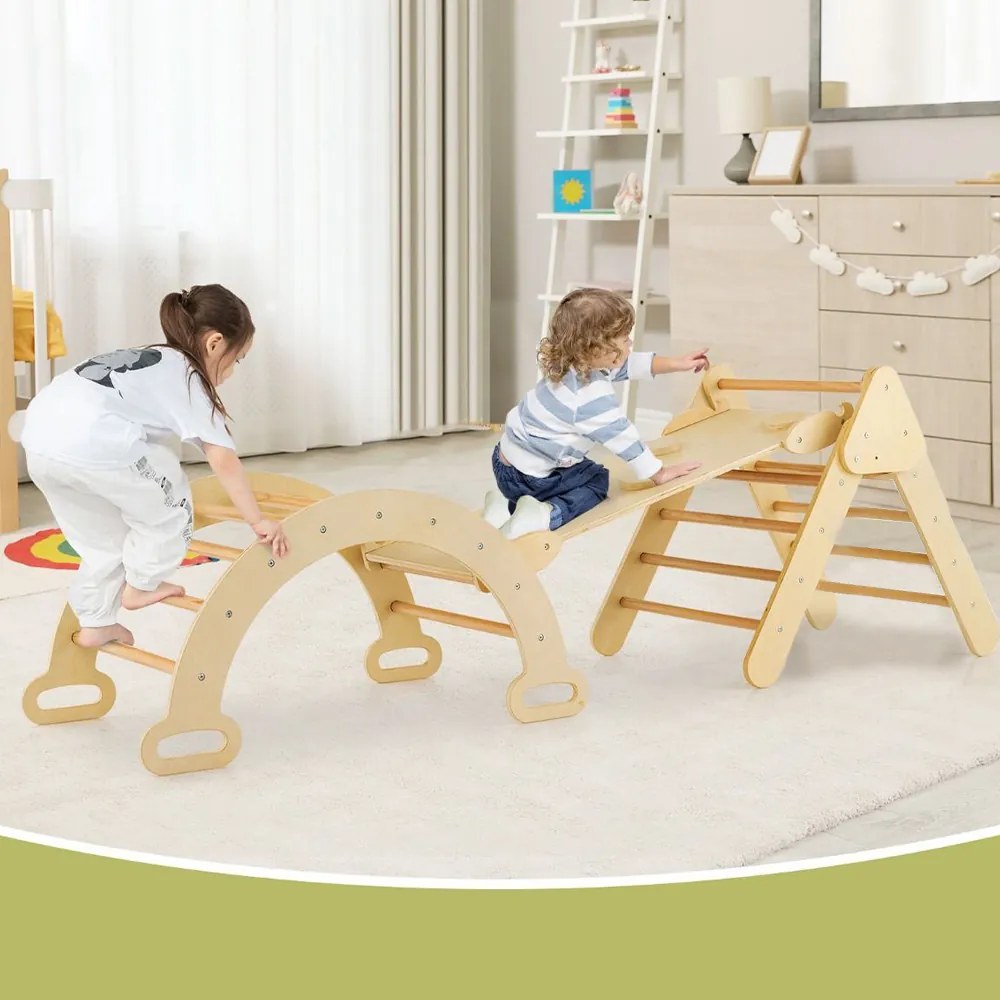 3 részes fa mászóka szett