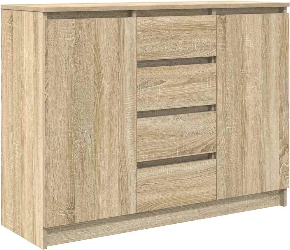vidaXL sonoma tölgy szerelt fa tálalószekrény fiókos 100,5x35x76 cm