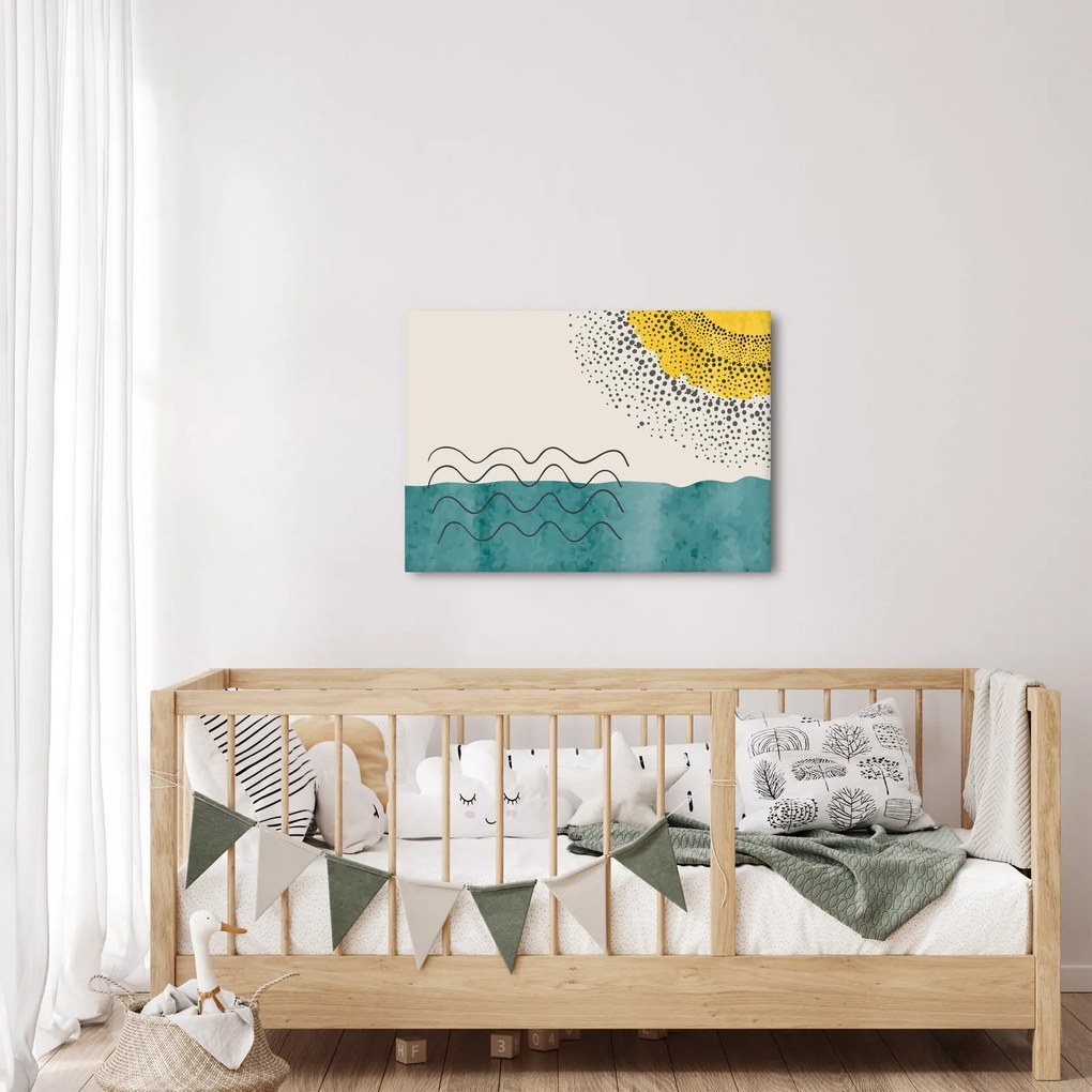 Kép - Absztrakt festmény a strandról N⁰1 (70x50 cm)