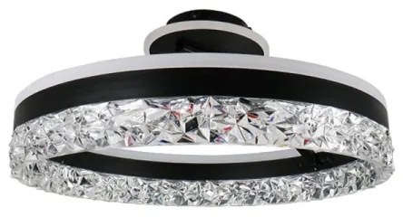 LED Dimmelhető felületre szerelhető csillár LED/86W/230V 3000-6500K fekete + távirányítás