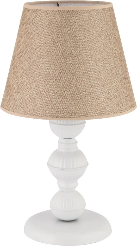 Fém éjjeli lámpa, bézs-fehér, 20 cm – TR390FLH2689