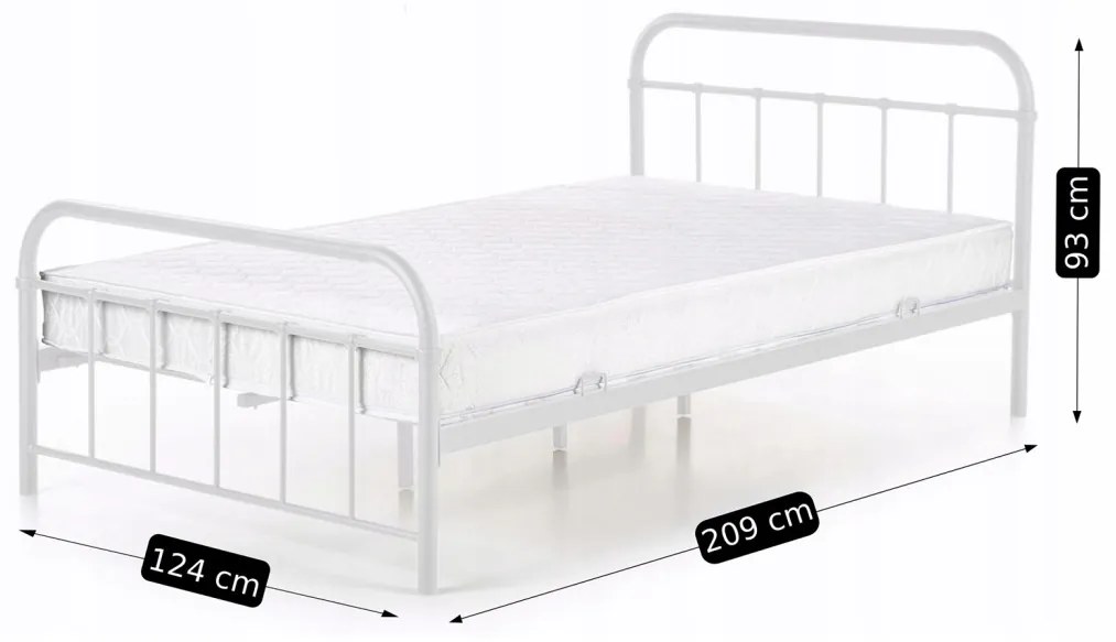 Ágy 120x200 cm fehér színben – PABLO