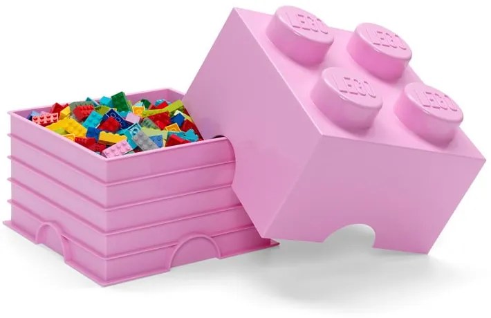 Világos rózsaszín négyszögletes tárolódoboz - LEGO®