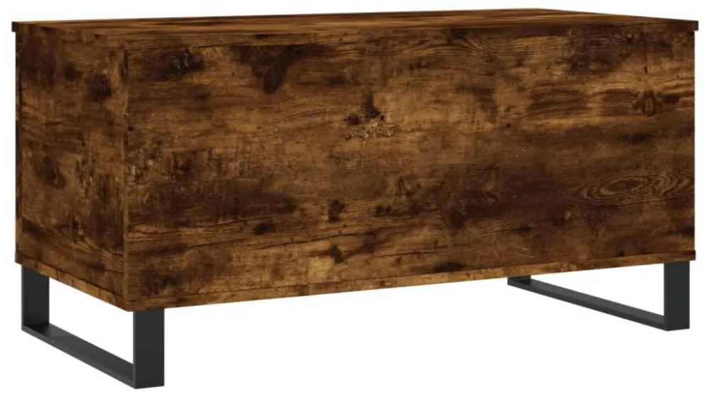 füstös tölgy színű szerelt fa dohányzóasztal 90 x 44,5 x 45 cm