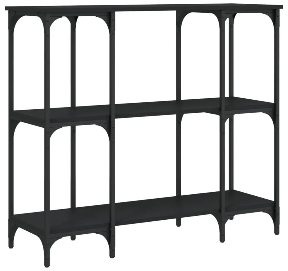 fekete szerelt fa tálalóasztal 102 x 35 x 90 cm