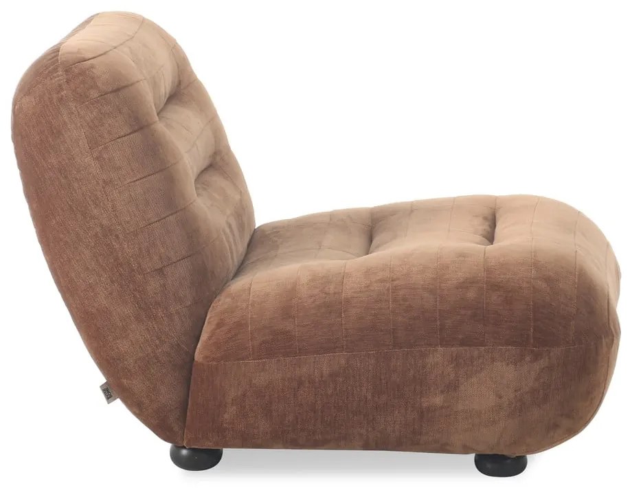 Barna bársony fotel Wyatt – Dutchbone