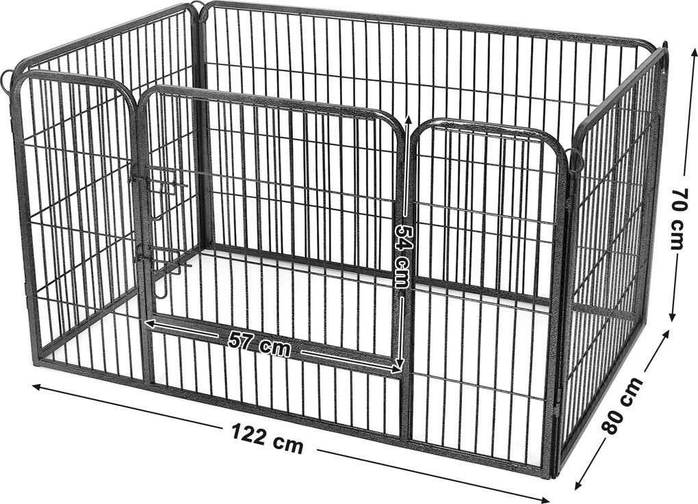 Kutya kennel, kutyaketrec 122 x 80 x 70 cm szürke