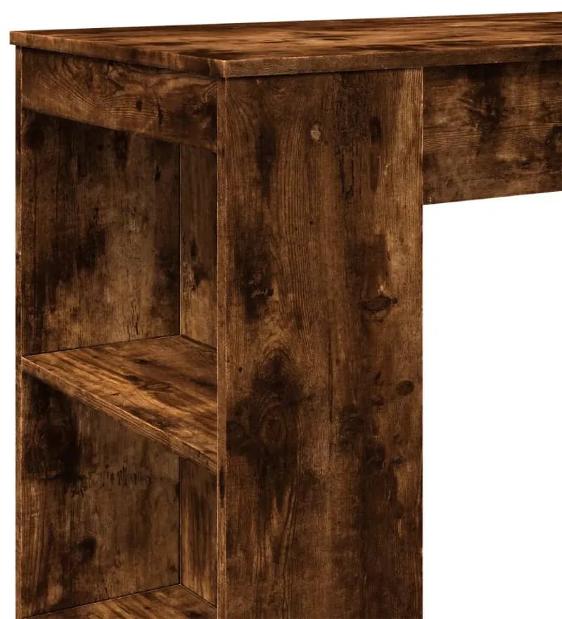 füstös tölgy szerelt fa bárasztal tárolókkal 95 x 47 x 103,5 cm
