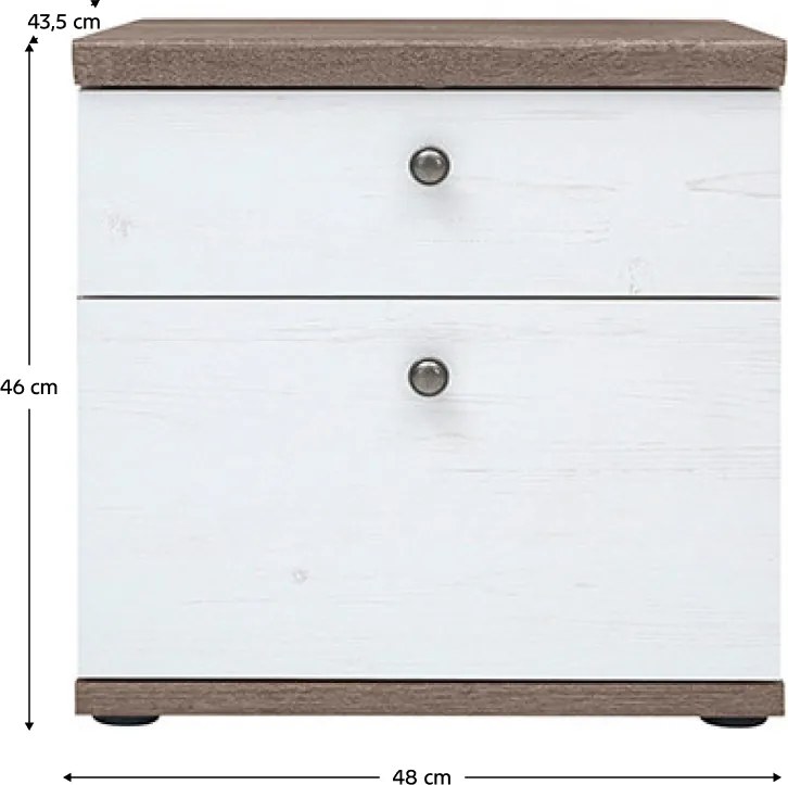 Éjjeliszekrény, canyon fenyő/sonoma trüffel tölgy, TEINA KOM2S