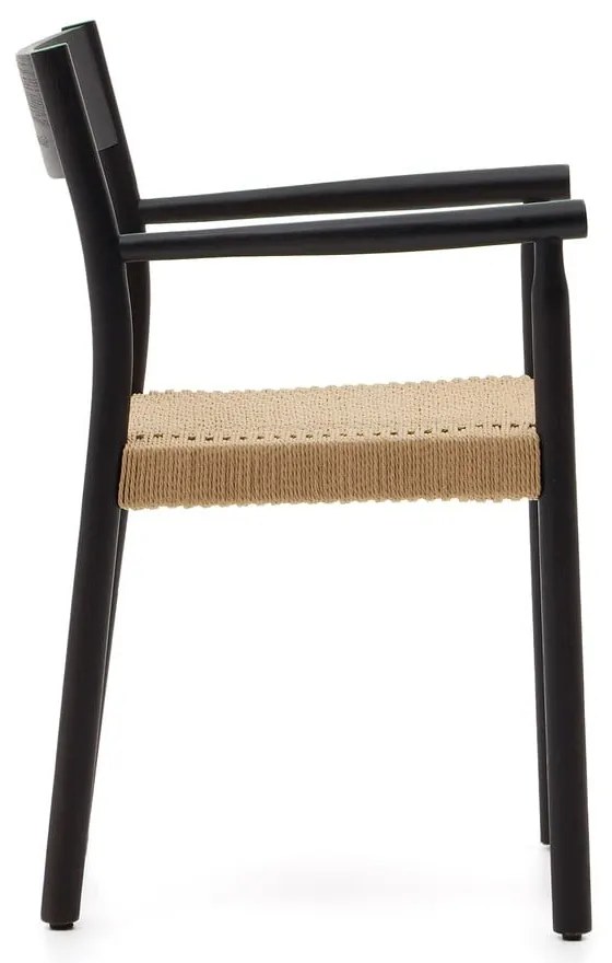 Fekete-natúr színű tölgyfa étkezőszék Yalia – Kave Home