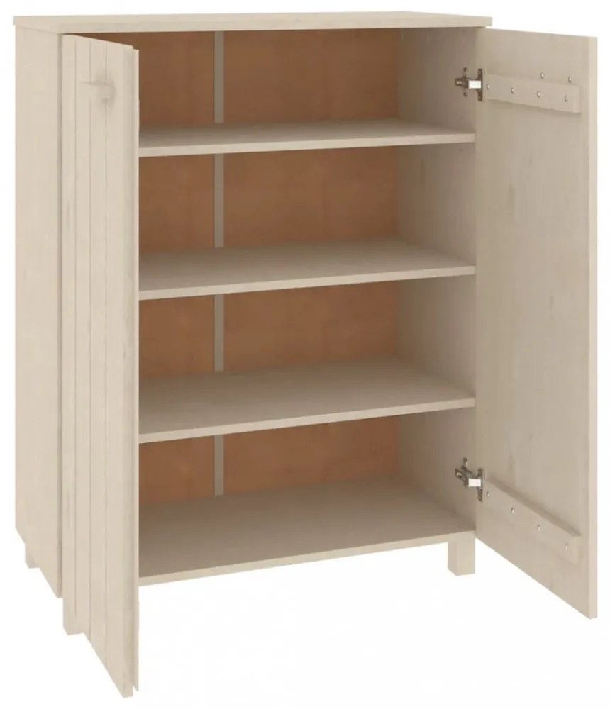 HAMAR mézbarna tömör fenyőfa cipőszekrény 85 x 40 x 108 cm