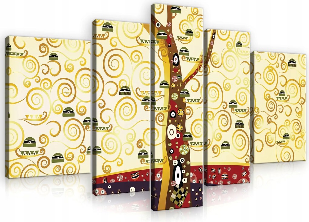 Vászonkép 170x100 Az élet fája Klimt Szimbolizmus arany spirálok élet minták